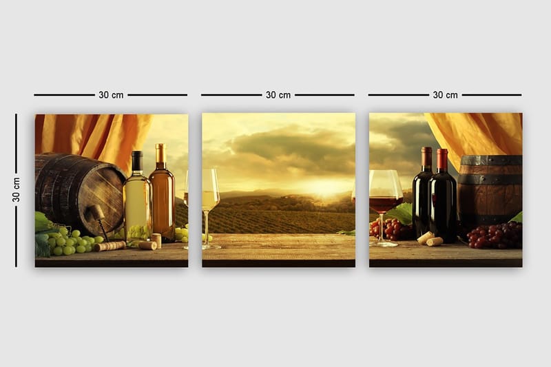 Canvastavla VP Italy 3-pack Flerfärgad - 30x30 cm - Inredning - Tavlor & konst - Canvastavlor