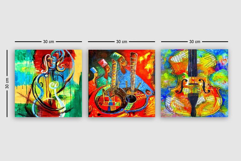 Canvastavla VP Spain 3-pack Flerfärgad - 30x30 cm - Inredning - Tavlor & konst - Canvastavlor