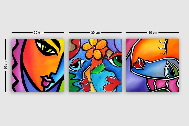 Canvastavla VP Spain 3-pack Flerfärgad - 30x30 cm - Inredning - Tavlor & konst - Canvastavlor