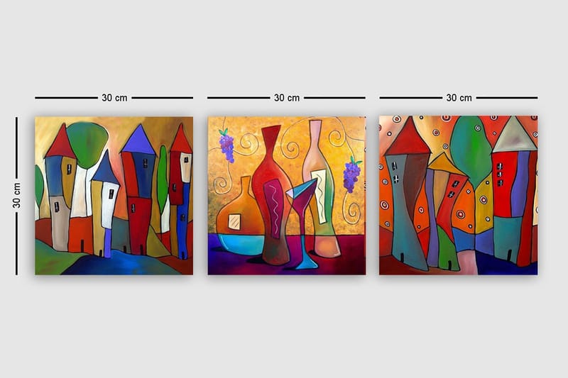 Canvastavla VP Spain 3-pack Flerfärgad - 30x30 cm - Inredning - Tavlor & konst - Canvastavlor