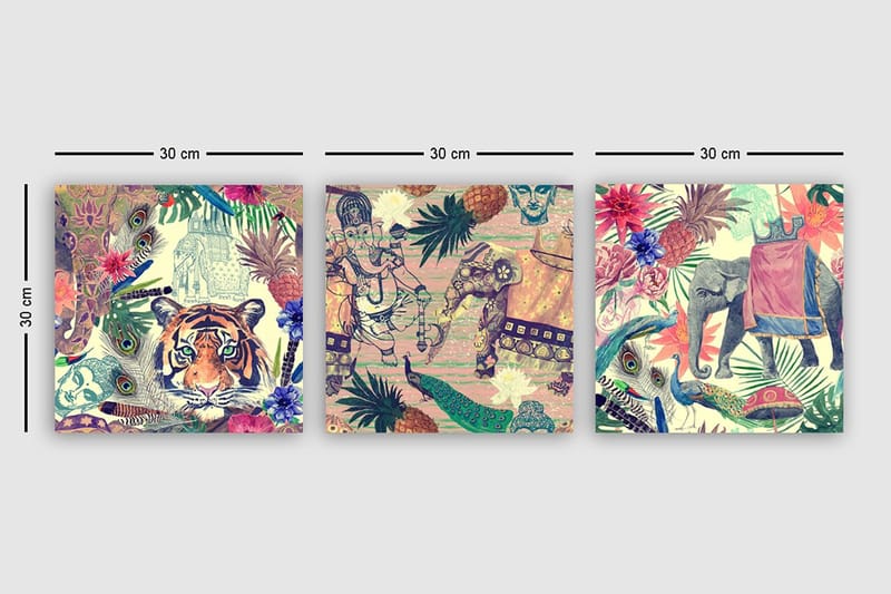 Canvastavla VP Spain 3-pack Flerfärgad - 30x30 cm - Inredning - Tavlor & konst - Canvastavlor