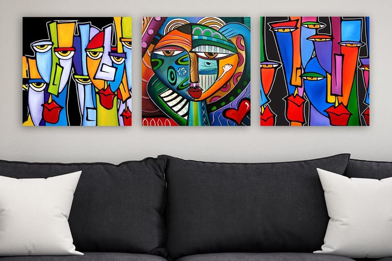 Canvastavla VP Spain 3-pack Flerfärgad, 30x30 cm