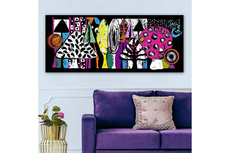 Canvastavla YTY Abstract & Fractals Flerfärgad - 120x50 cm - Inredning - Tavlor & konst - Canvastavlor