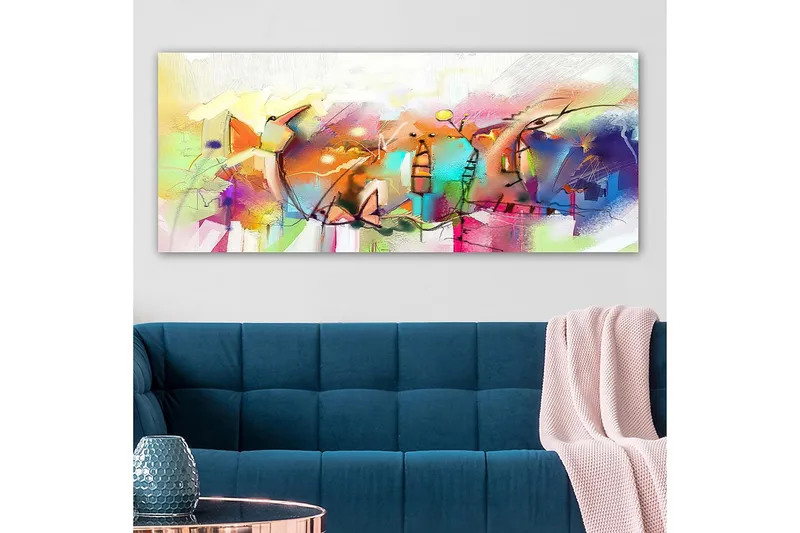 Canvastavla YTY Abstract & Fractals Flerfärgad - 120x50 cm - Inredning - Tavlor & konst - Canvastavlor
