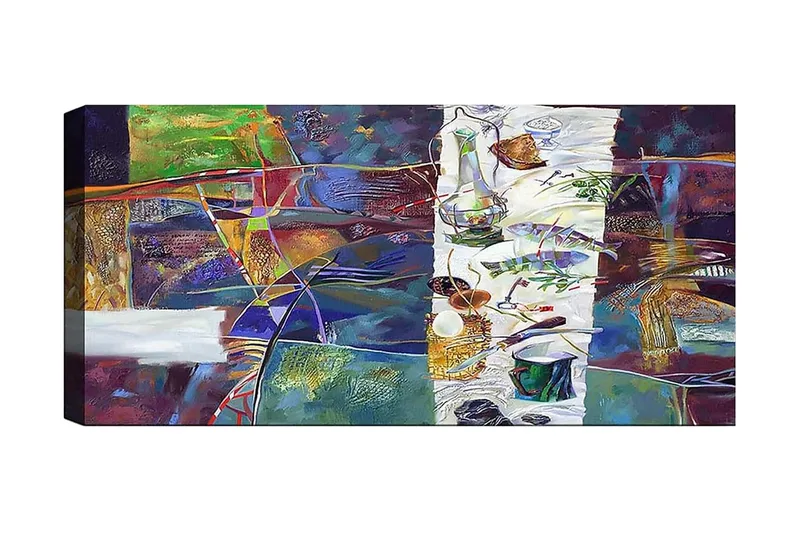 Canvastavla YTY Abstract & Fractals Flerfärgad - 120x50 cm - Inredning - Tavlor & konst - Canvastavlor