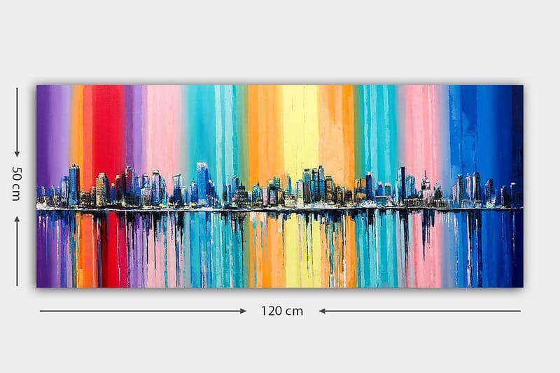 Canvastavla YTY Abstract & Fractals Flerfärgad - 120x50 cm - Inredning - Tavlor & konst - Canvastavlor