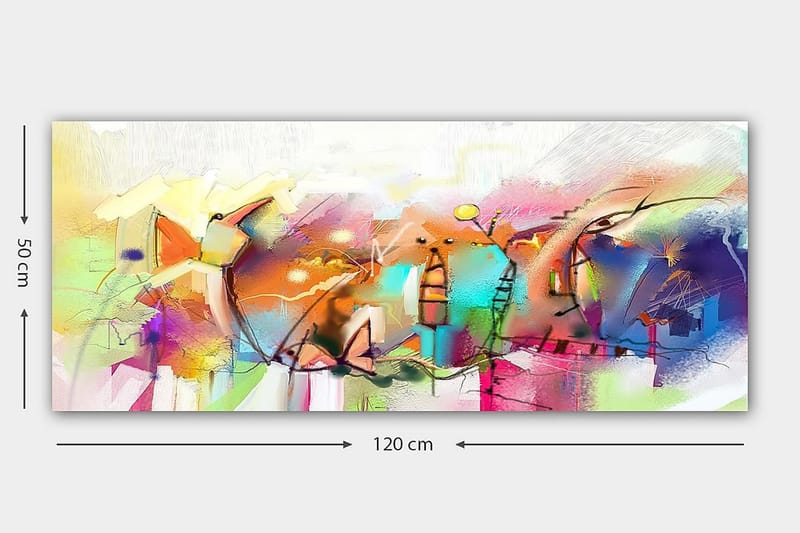 Canvastavla YTY Abstract & Fractals Flerfärgad - 120x50 cm - Inredning - Tavlor & konst - Canvastavlor