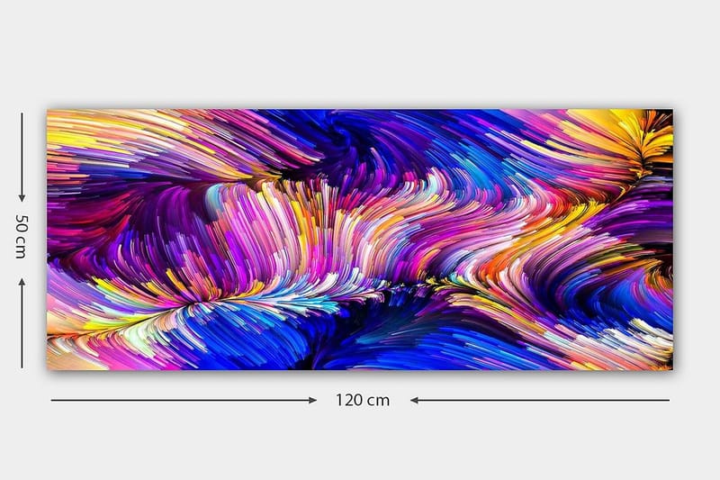 Canvastavla YTY Abstract & Fractals Flerfärgad - 120x50 cm - Inredning - Tavlor & konst - Canvastavlor