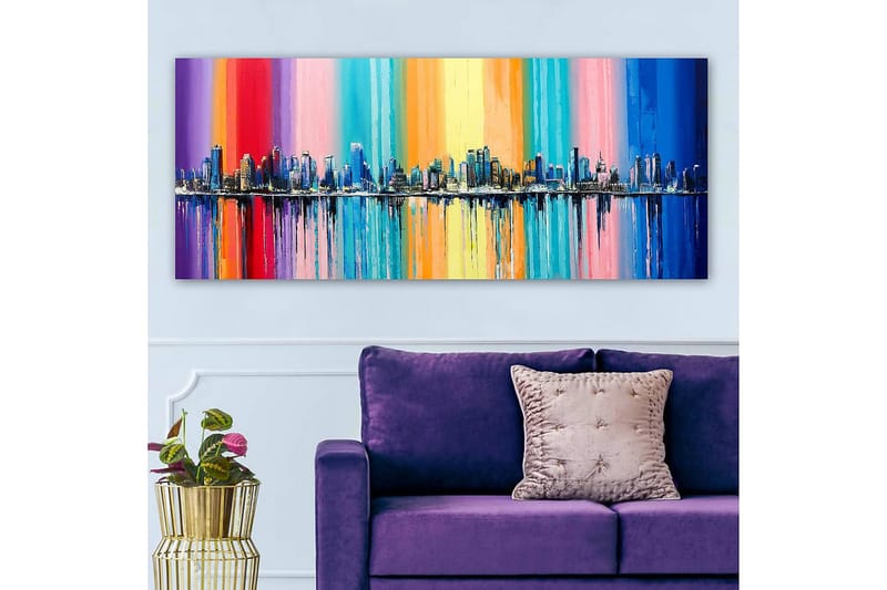 Canvastavla YTY Abstract & Fractals Flerfärgad - 120x50 cm - Inredning - Tavlor & konst - Canvastavlor