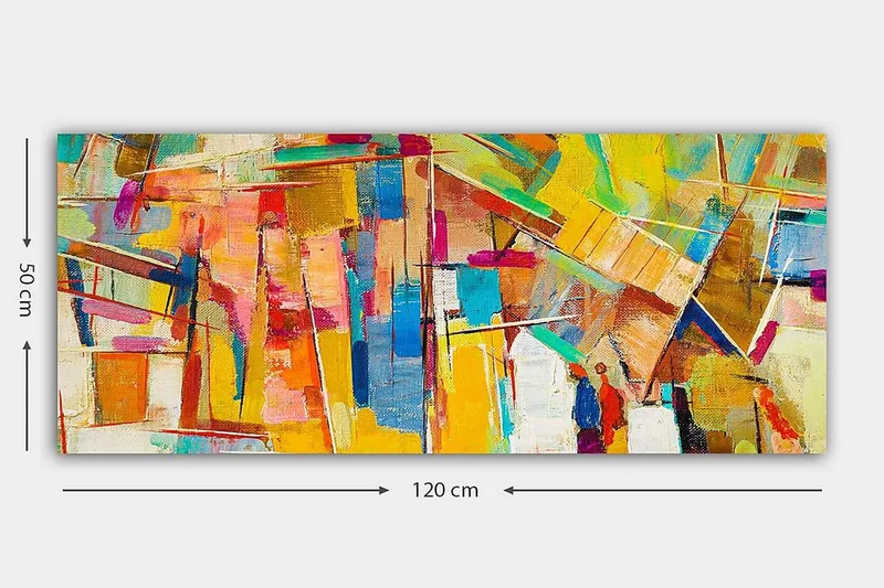 Canvastavla YTY Abstract & Fractals Flerfärgad - 120x50 cm - Inredning - Tavlor & konst - Canvastavlor