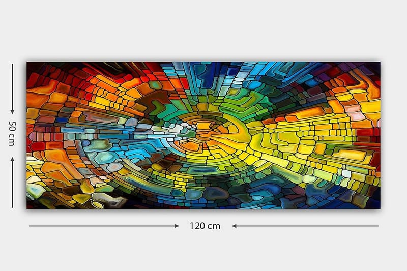 Canvastavla YTY Abstract & Fractals Flerfärgad - 120x50 cm - Inredning - Tavlor & konst - Canvastavlor