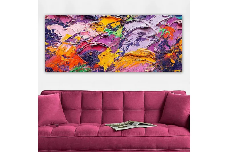 Canvastavla YTY Abstract & Fractals Flerfärgad - 120x50 cm - Inredning - Tavlor & konst - Canvastavlor