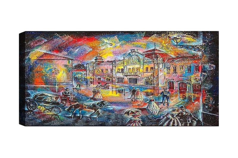 Canvastavla YTY Buildings & Cityscapes Flerfärgad - 120x50 cm - Inredning - Tavlor & konst - Canvastavlor