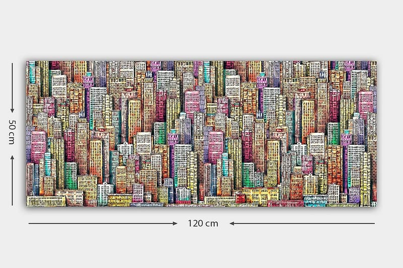 Canvastavla YTY Buildings & Cityscapes Flerfärgad - 120x50 cm - Inredning - Tavlor & konst - Canvastavlor