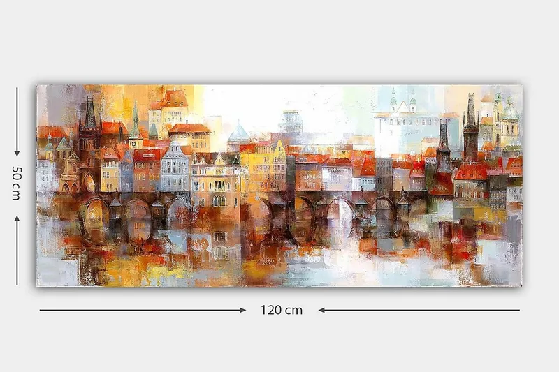 Canvastavla YTY Buildings & Cityscapes Flerfärgad - 120x50 cm - Inredning - Tavlor & konst - Canvastavlor
