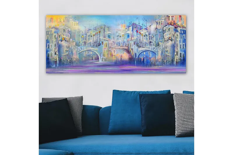Canvastavla YTY Buildings & Cityscapes Flerfärgad - 120x50 cm - Inredning - Tavlor & konst - Canvastavlor
