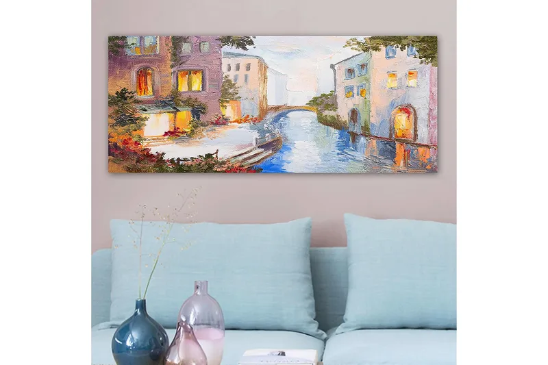 Canvastavla YTY Buildings & Cityscapes Flerfärgad - 120x50 cm - Inredning - Tavlor & konst - Canvastavlor