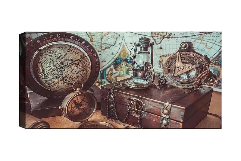 Canvastavla YTY Map Flerfärgad, 120x50 cm