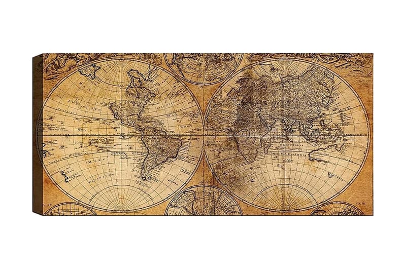 Canvastavla YTY Map Flerfärgad - 120x50 cm - Inredning - Tavlor & konst - Canvastavlor