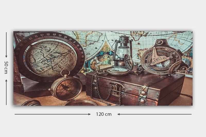 Canvastavla YTY Map Flerfärgad - 120x50 cm - Inredning - Tavlor & konst - Canvastavlor
