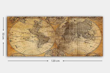 Canvastavla YTY Map Flerfärgad - 120x50 cm - Inredning - Tavlor & konst - Canvastavlor