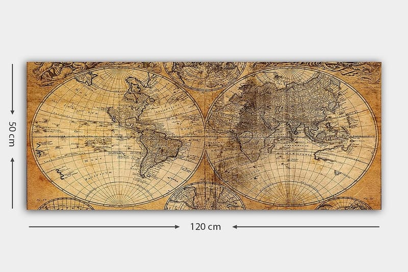 Canvastavla YTY Map Flerfärgad - 120x50 cm - Inredning - Tavlor & konst - Canvastavlor