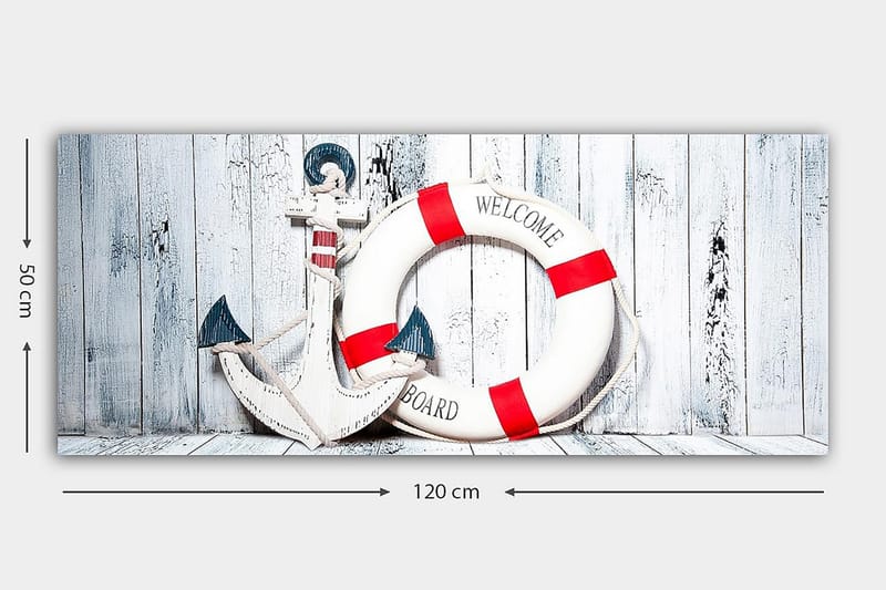 Canvastavla YTY Nautical & Beach Flerfärgad - 120x50 cm - Inredning - Tavlor & konst - Canvastavlor