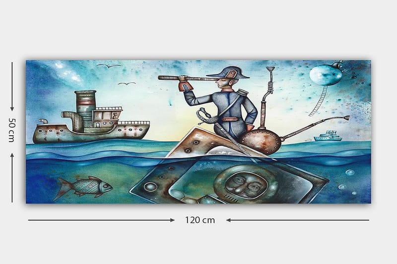 Canvastavla YTY Nautical & Beach Flerfärgad - 120x50 cm - Inredning - Tavlor & konst - Canvastavlor