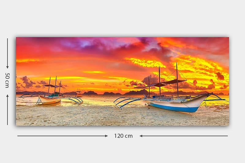 Canvastavla YTY Nautical & Beach Flerfärgad - 120x50 cm - Inredning - Tavlor & konst - Canvastavlor