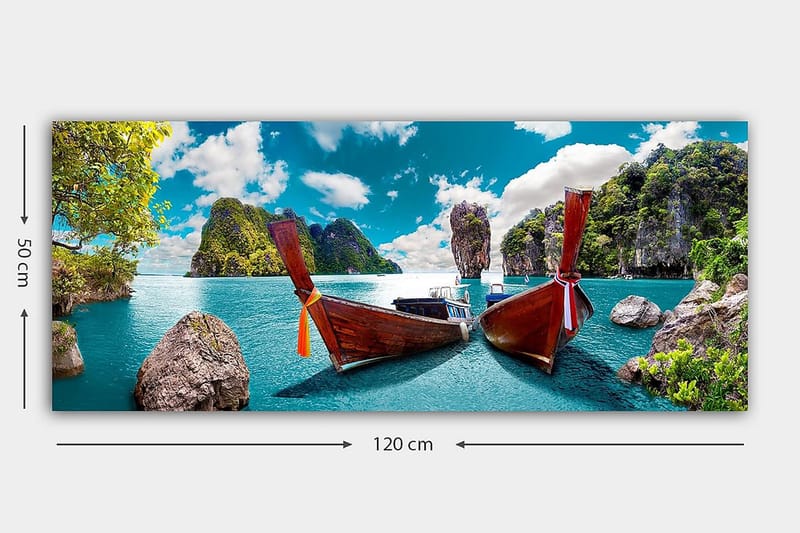 Canvastavla YTY Nautical & Beach Flerfärgad - 120x50 cm - Inredning - Tavlor & konst - Canvastavlor