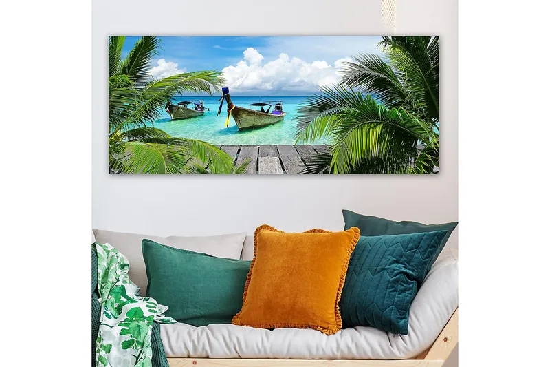 Canvastavla YTY Nautical & Beach Flerfärgad - 120x50 cm - Inredning - Tavlor & konst - Canvastavlor