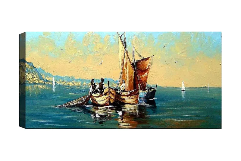 Canvastavla YTY Nautical & Beach Flerfärgad, 120x50 cm