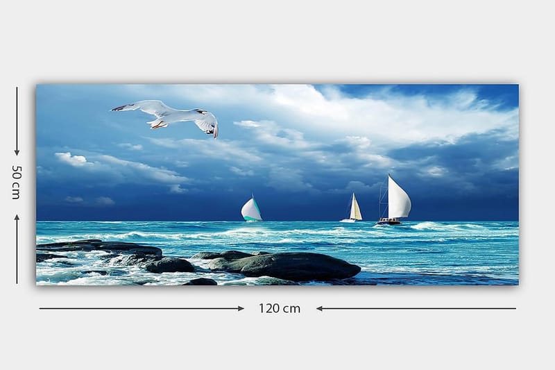 Canvastavla YTY Nautical & Beach Flerfärgad - 120x50 cm - Inredning - Tavlor & konst - Canvastavlor