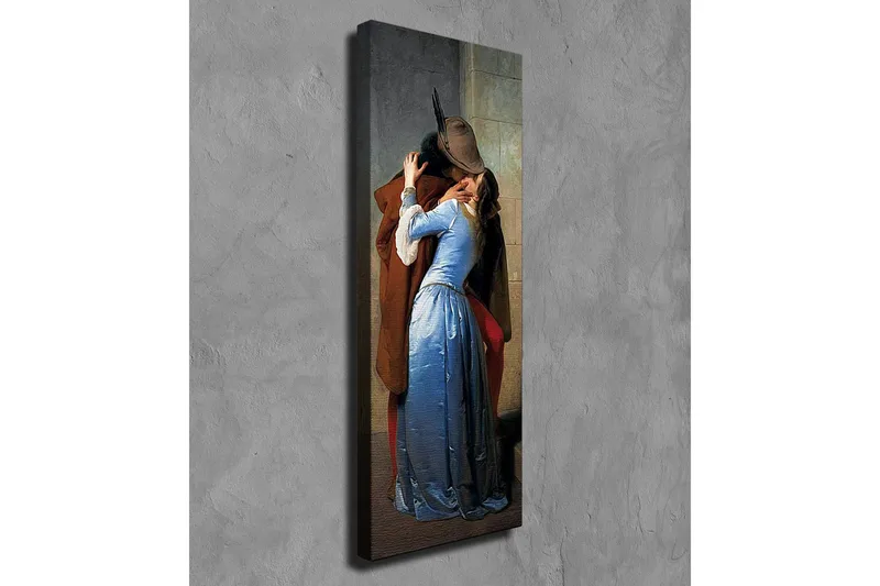 Canvastavla - Passionerat möte mellan två älskande - Blå / Brun / Röd - Inredning - Tavlor & konst - Canvastavlor