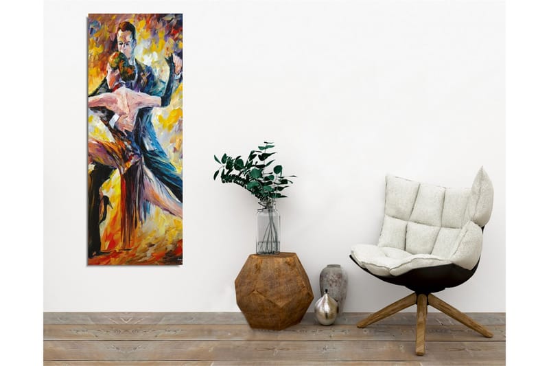Canvastavla - Passionerad tango mellan två dansare - Röd / Gul / Svart - Inredning - Tavlor & konst - Canvastavlor