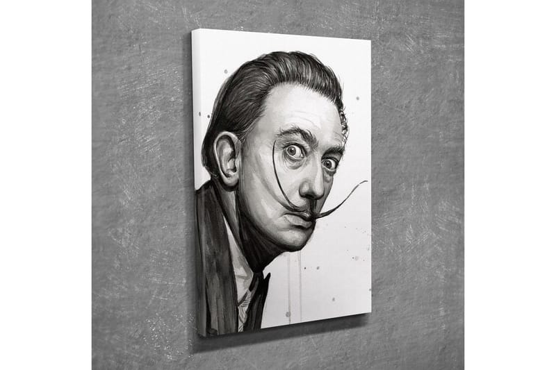 Canvastavla - Porträtt av en man med distinkt mustasch och intensiva ögon - Svart / Grå / Vit - Inredning - Tavlor & konst - Canvastavlor