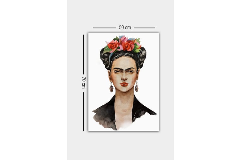 Canvastavla - Porträtt av en kvinna med blommor i håret - Röd / Grön / Svart - Inredning - Tavlor & konst - Canvastavlor