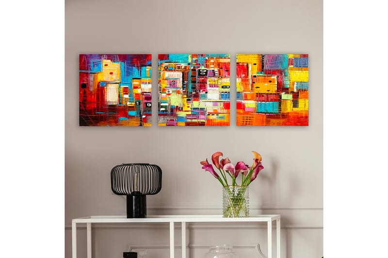 Decorative Canvas Painting (3 Pieces) 30x30 - Inredning - Tavlor & konst - Canvastavlor