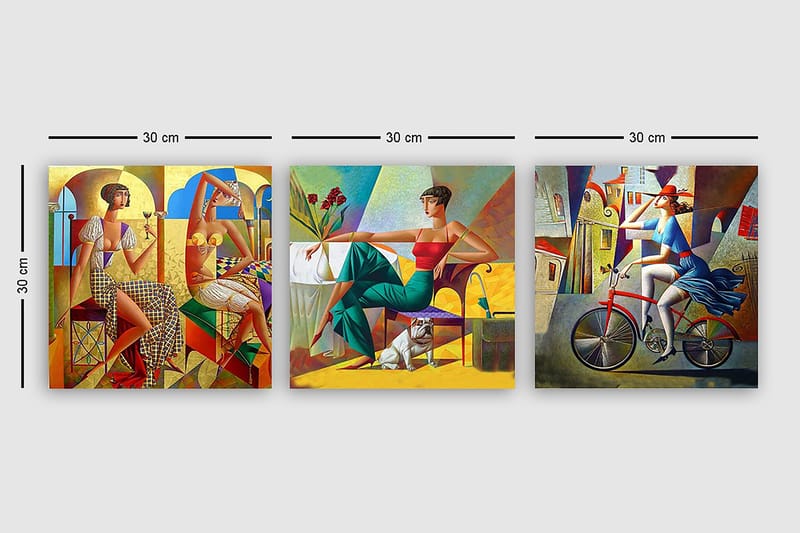 Decorative Canvas Painting (3 Pieces) 30x30 - Inredning - Tavlor & konst - Canvastavlor