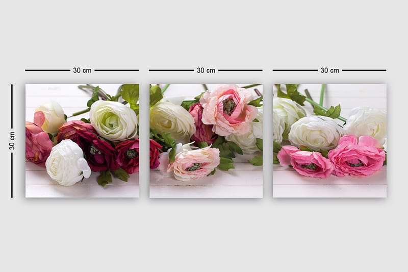 Decorative Canvas Painting (3 Pieces) 30x30 - Inredning - Tavlor & konst - Canvastavlor