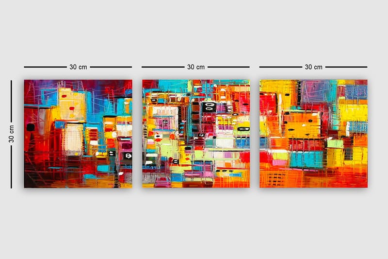 Decorative Canvas Painting (3 Pieces) 30x30 - Inredning - Tavlor & konst - Canvastavlor