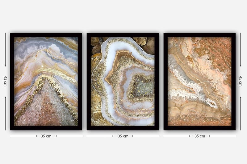 Decorative Framed Painting (3 Pieces) 35x45 - Inredning - Tavlor & konst - Canvastavlor