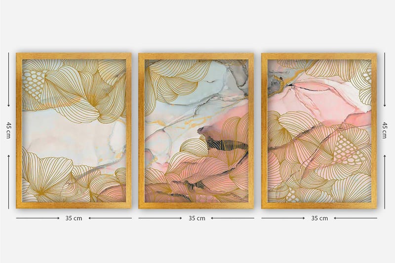 Decorative Framed Painting (3 Pieces) 35x45 - Inredning - Tavlor & konst - Canvastavlor