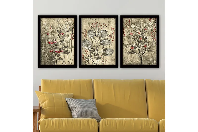 Decorative Framed Painting (3 Pieces) 35x45, undefined