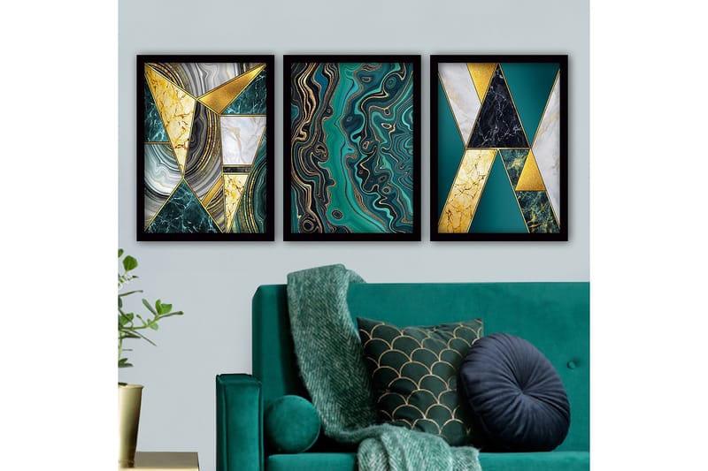 Decorative Framed Painting (3 Pieces) 35x45, undefined