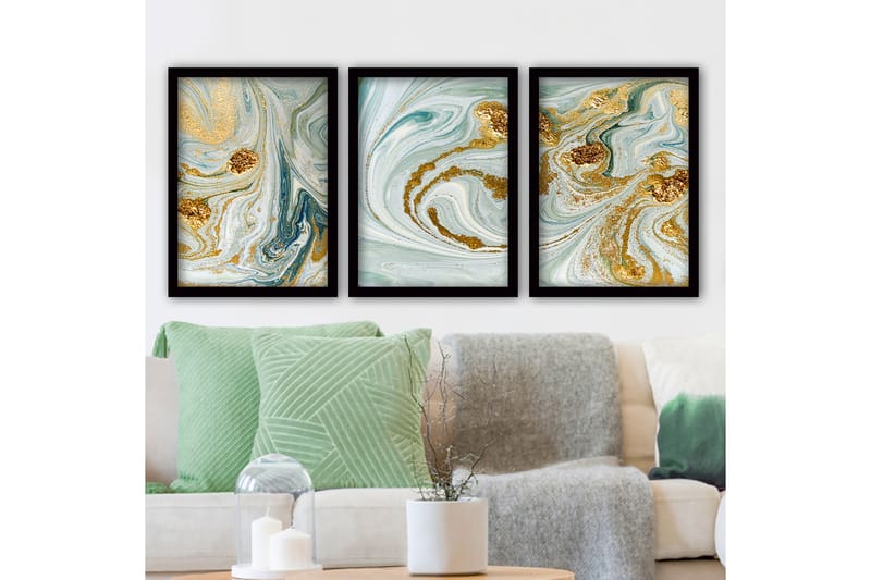 Decorative Framed Painting (3 Pieces) 35x45 - Inredning - Tavlor & konst - Canvastavlor