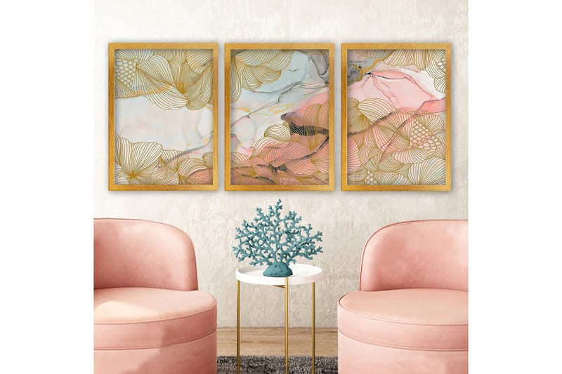 Decorative Framed Painting (3 Pieces) 35x45 - Inredning - Tavlor & konst - Canvastavlor