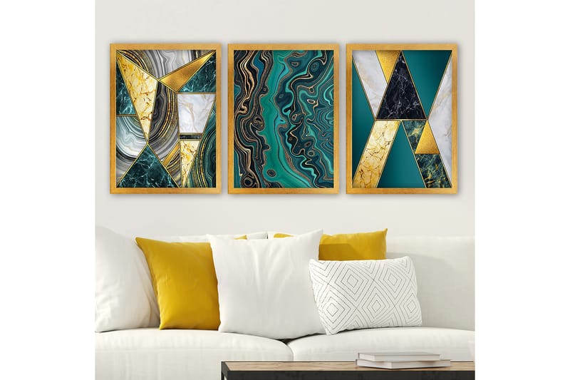 Decorative Framed Painting (3 Pieces) 35x45 - Inredning - Tavlor & konst - Canvastavlor