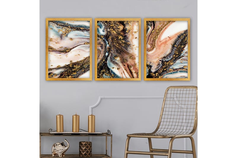 Decorative Framed Painting (3 Pieces) 35x45 - Inredning - Tavlor & konst - Canvastavlor
