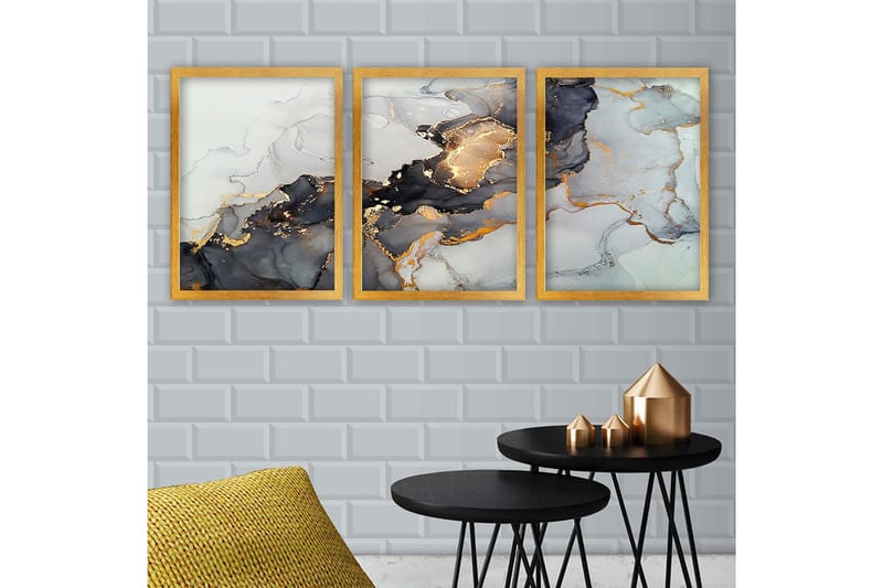 Decorative Framed Painting (3 Pieces) 35x45 - Inredning - Tavlor & konst - Canvastavlor